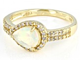 Multicolor Ethiopian Opal 10k Yellow Gold Ring 0.70ctw