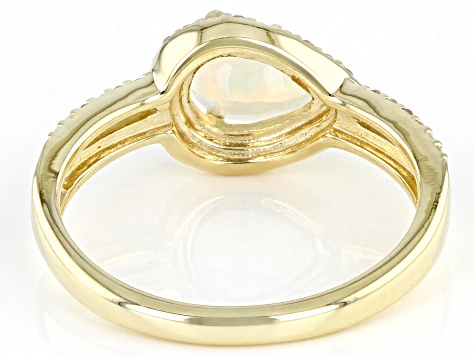 Multicolor Ethiopian Opal 10k Yellow Gold Ring 0.70ctw