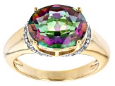 Multi-Color Quartz 18K Yellow Gold Over Sterling Silver Ring 4.09ctw