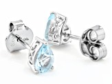 Sky Blue Topaz Rhodium Over Sterling Silver Stud Earrings 1.36ctw