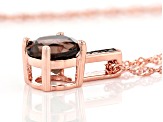 Brown Smoky Quartz 18k Rose Gold Over Silver Pendant With Chain 1.56ctw