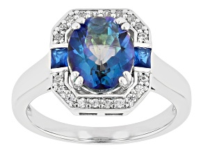 Blue Petalite Rhodium Over Sterling Silver Ring 1.99ctw