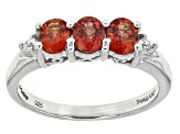 Red Winza Sapphire Sterling Silver Ring 1.02ctw