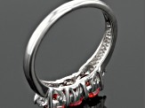 Red Winza Sapphire Sterling Silver Ring 1.02ctw