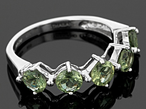 Green Apatite Sterling Silver Band Ring 2.08ctw