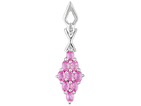 Pink Ceylon Sapphire Rhodium Over Silver Pendant With Chain