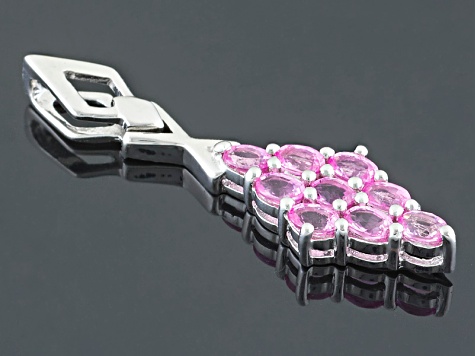 Pink Ceylon Sapphire Rhodium Over Silver Pendant With Chain