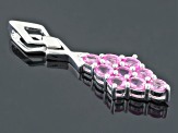 Pink Ceylon Sapphire Rhodium Over Silver Pendant With Chain
