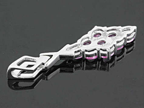 Pink Ceylon Sapphire Rhodium Over Silver Pendant With Chain