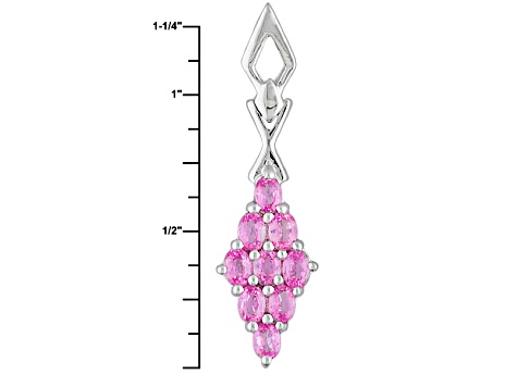 Pink Ceylon Sapphire Rhodium Over Silver Pendant With Chain