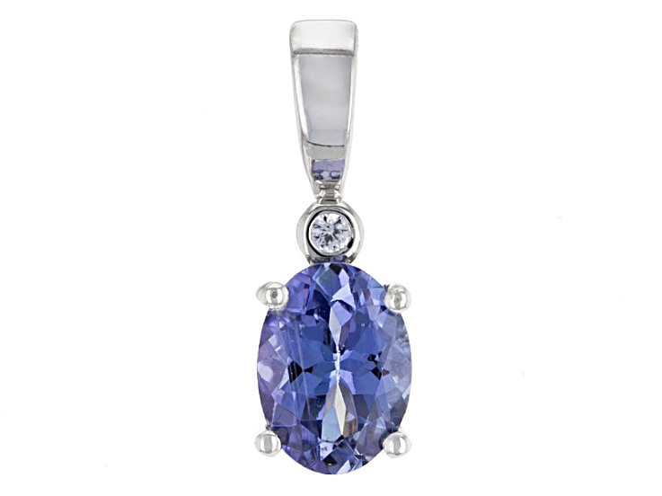 Blue Tanzanite Rhodium Over Sterling 