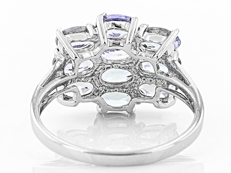 Blue Tanzanite Sterling Silver Ring 2.42ctw