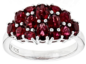 Red Spinel Rhodium Over  Silver Ring 1.90ctw