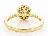 Pink Ceylon Sapphire And White Diamond 18K Yellow Gold Over Silver Ring. 0.43ctw