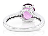 Grape-Color Fluorite & Diamond Rhodium Over Silver Ring 2.05ctw