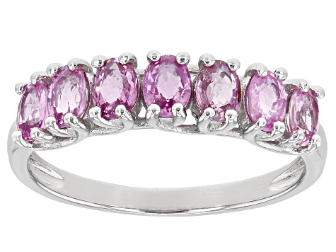 Pink Ceylon Sapphire Sterling Silver Band Ring 1.25ctw