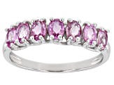 Pink Ceylon Sapphire Sterling Silver Band Ring 1.25ctw