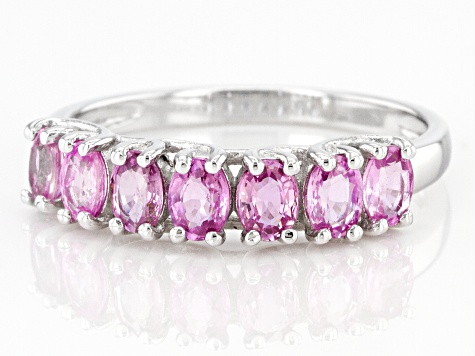 Pink Ceylon Sapphire Sterling Silver Band Ring 1.25ctw