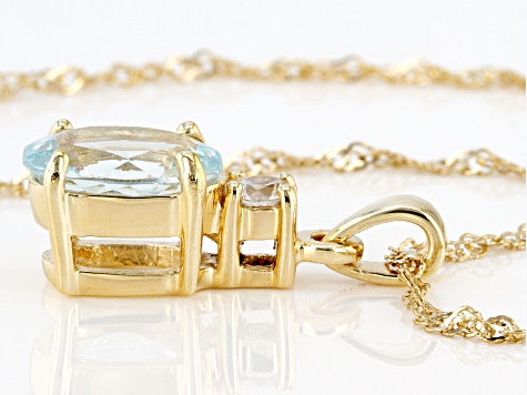 Cabo Delgado Apatite & Zircon 18K Yellow Gold Over Silver Pendant With 18" Chain 2.92ctw