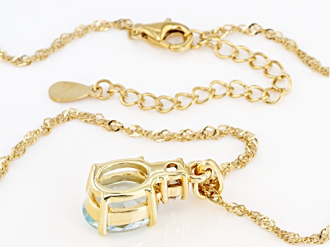 Cabo Delgado Apatite & Zircon 18K Yellow Gold Over Silver Pendant With 18" Chain 2.92ctw