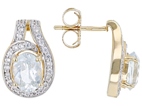 Blue Cabo Delgado Apatite 18K Yellow Gold Over Silver Earrings 2.36ctw