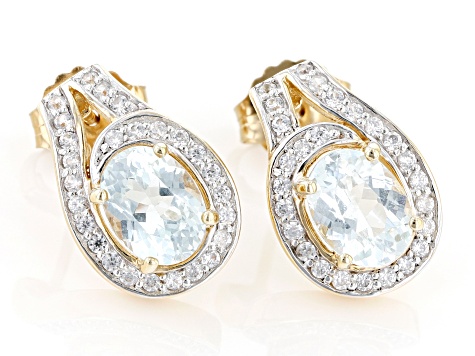 Blue Cabo Delgado Apatite 18K Yellow Gold Over Silver Earrings 2.36ctw