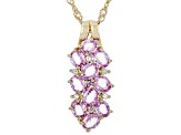Pink Ceylon Sapphire & Diamond Accent 18K Yellow Gold Over Silver Slide 1.96ctw
