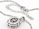 Ocean Sapphire™ & White Diamond Accent Rhodium Over Silver Pendant With 18" Chain 1.76ctw