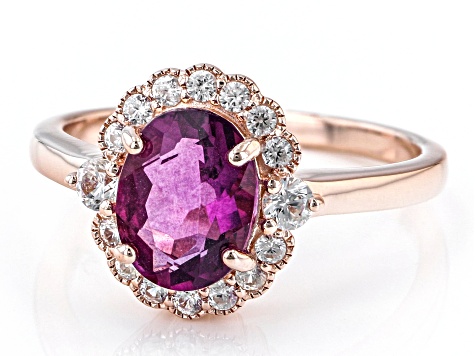 Grape-Color Fluorite 18k Rose Gold Over Silver Ring 2.44ctw