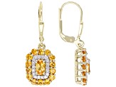 Orange Namibian Mandarin Garnet & Diamond 18k Gold Over Silver Earrings 1.77ctw