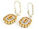 Orange Namibian Mandarin Garnet & Diamond 18k Gold Over Silver Earrings 1.77ctw