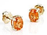 Orange Mandarin Garnet 10k Yellow Gold Stud Earrings 2.55ctw