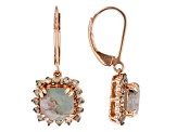 Aquaprase® & Champagne Diamond 18k Rose Gold Over Silver Earrings .42ctw