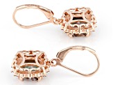 Aquaprase® & Champagne Diamond 18k Rose Gold Over Silver Earrings .42ctw