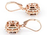 Aquaprase® & Champagne Diamond 18k Rose Gold Over Silver Earrings .42ctw