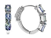 Ocean Tanzanite® Rhodium Over Silver Hoop Earrings 2.30ctw