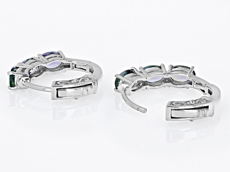 Ocean Tanzanite® Rhodium Over Silver Hoop Earrings 2.30ctw