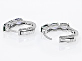 Ocean Tanzanite® Rhodium Over Silver Hoop Earrings 2.30ctw