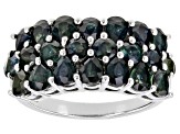 Ocean Sapphire™ Rhodium Over Sterling Silver Ring 3.51ctw