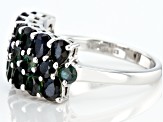 Ocean Sapphire™ Rhodium Over Sterling Silver Ring 3.51ctw