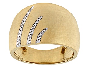 White Diamond Accent 14k Yellow Gold Over Sterling Silver Satin Matte Wide Band Ring