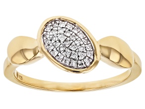 White Diamond Accent 14k Yellow Gold Over Sterling Silver Cluster Ring