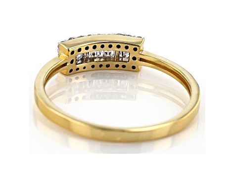 White Diamond 14k Yellow Gold Over Sterling Silver Band Ring .20ctw