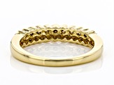 Champagne Diamond 14k Yellow Gold Over Sterling Silver Band Ring 0.25ctw
