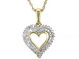 White Diamond 14K Yellow Gold Over Sterling Silver Heart Pendant With Chain 0.50ctw