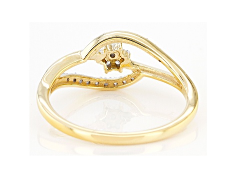White Diamond 14k Yellow Gold Over Sterling Silver Ring 0.15ctw
