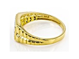 White Diamond 14k Yellow Gold Over Sterling Silver Men's Cluster Band Ring 0.15ctw