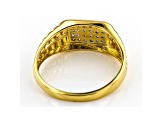 White Diamond 14k Yellow Gold Over Sterling Silver Men's Cluster Band Ring 0.15ctw