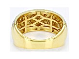 White Diamond 14k Yellow Gold Over Sterling Silver Mens Wide Band Ring 0.33ctw