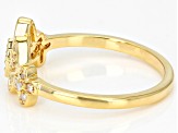 White Diamond 14k Yellow Gold Over Sterling Silver Cluster Butterfly Ring 0.15ctw